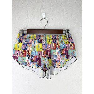 69Slam Shorts Hot Pants Women’s M Elastic Waist Retro Fitness All Over Print 80s